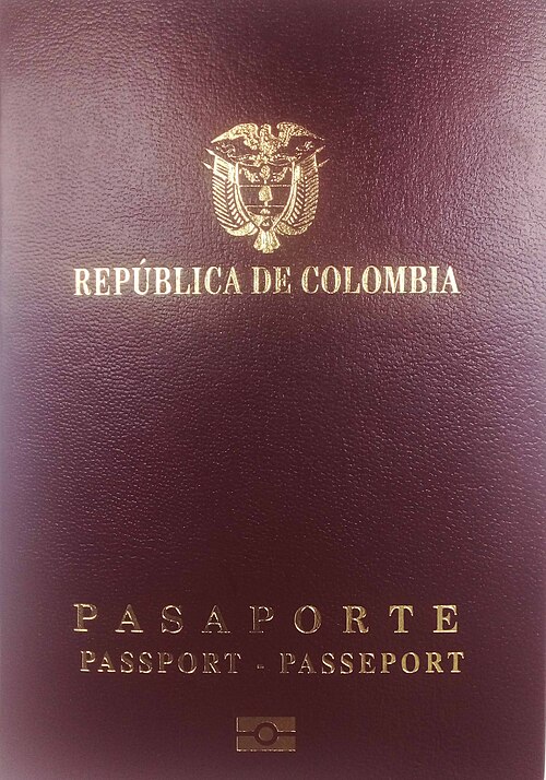 Colombia passport cover
