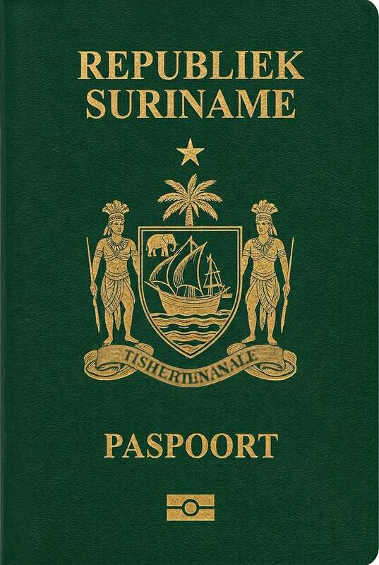 Suriname passport cover